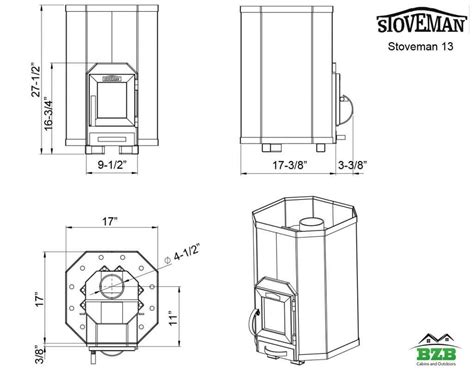 sauna stove dimensions